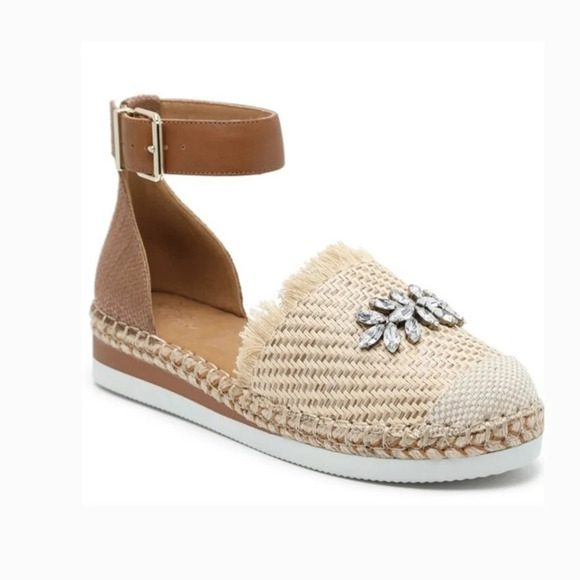 Crown Vintage Shoes - Crown Vintage Bonire Wedge Ankle Strap Sandals w Embellishments Sz9W